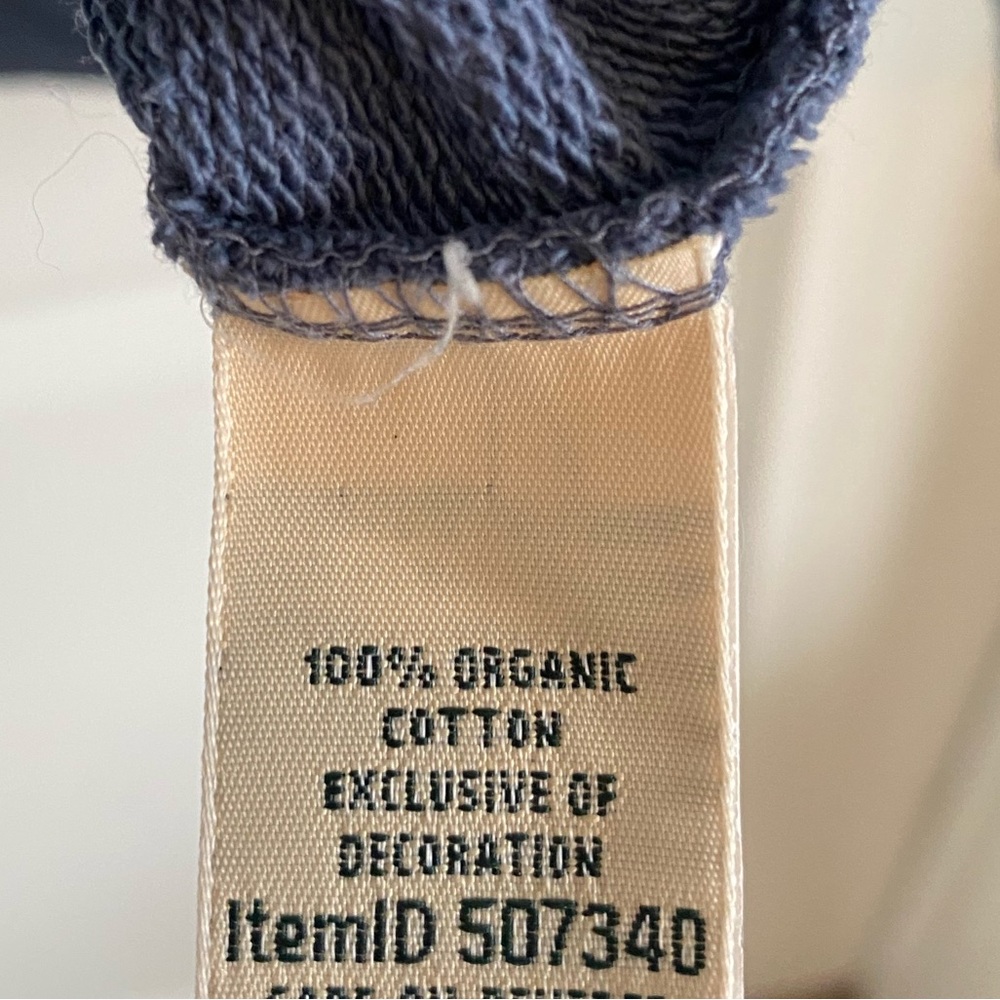LL Bean Indigo Full-Zip Organic Cotton Lightweight Hoodie - Picture 6 of 9